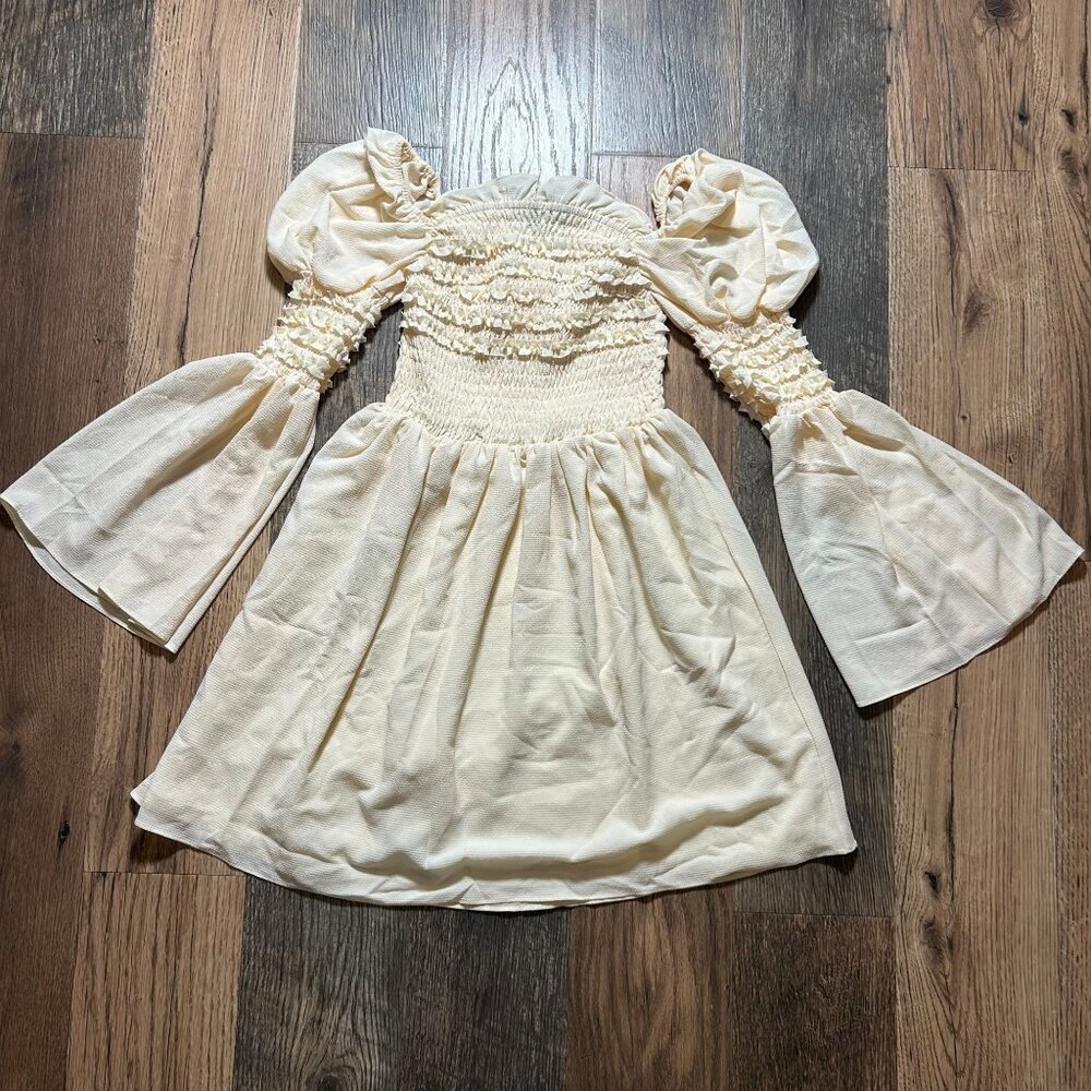 O.P.T. Luane Ruffle Dress Women's Size XS in Off White Ivory New With Tags! - Picture 2 of 4
